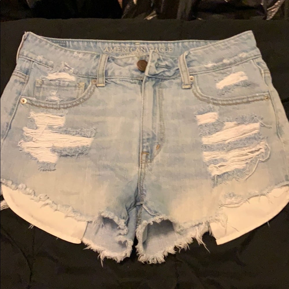 American Eagle High-Waisted Light Wash Shorts